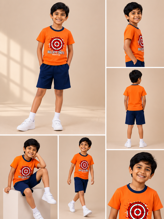 Bullseye shots | Kids Printed Tee and Short