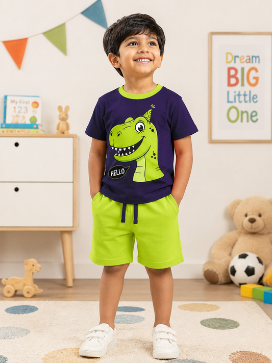 Hello | Kids Printed Tee and Short