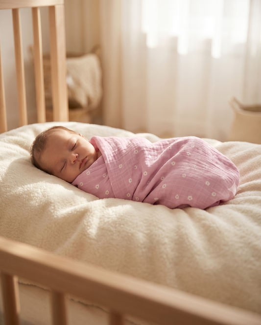Pink Floral Muslin Swaddle Towel