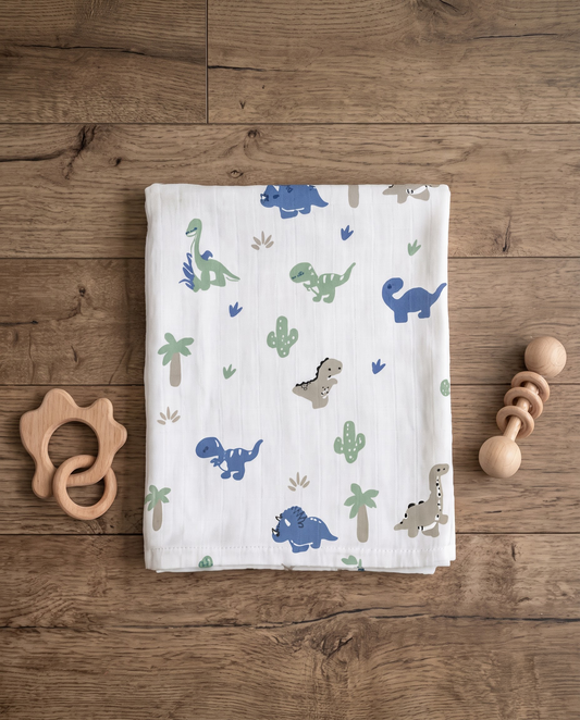 Dinosaur Muslin Swaddle Towel