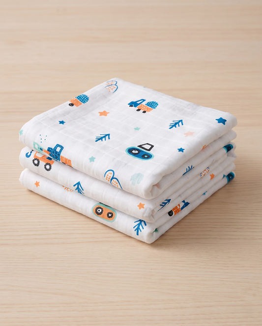 Construction Vehicles Muslin Swaddle Towel
