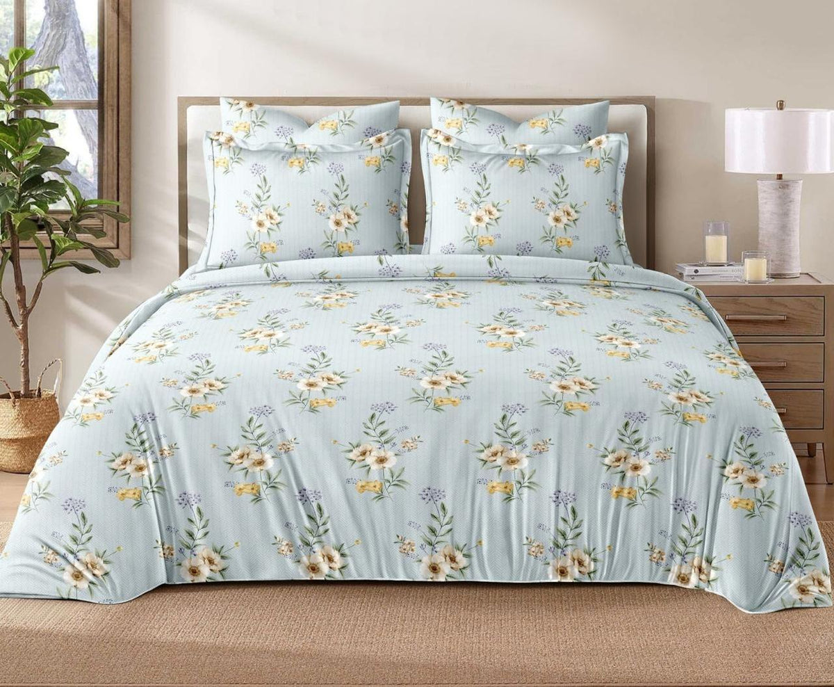 Aqua floral bedspread 90 x 100