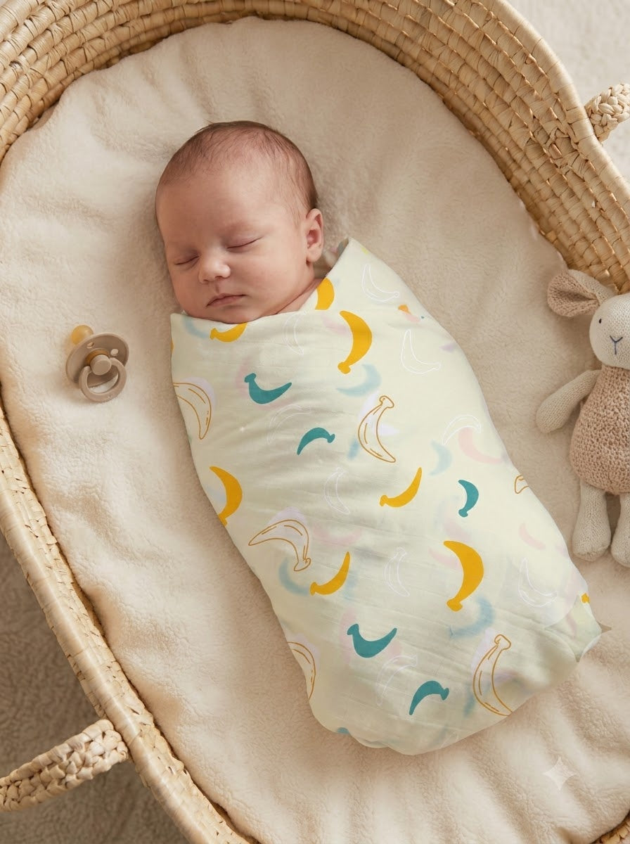 Banana Print Muslin Swaddle Towel