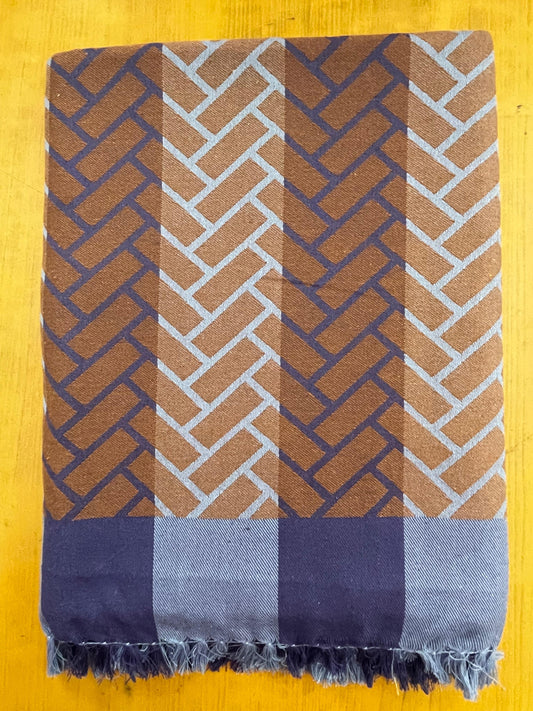 Blue Dominoes Print Jacquard Blankets