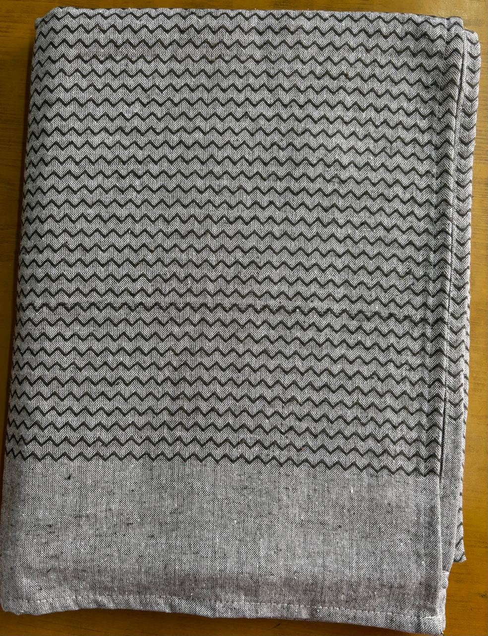 Light Gray Zig Zag Print Single Cot Bedsheet