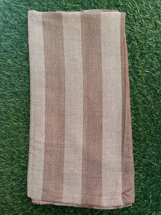 Light Brown Stripe Print Bamboo Towel