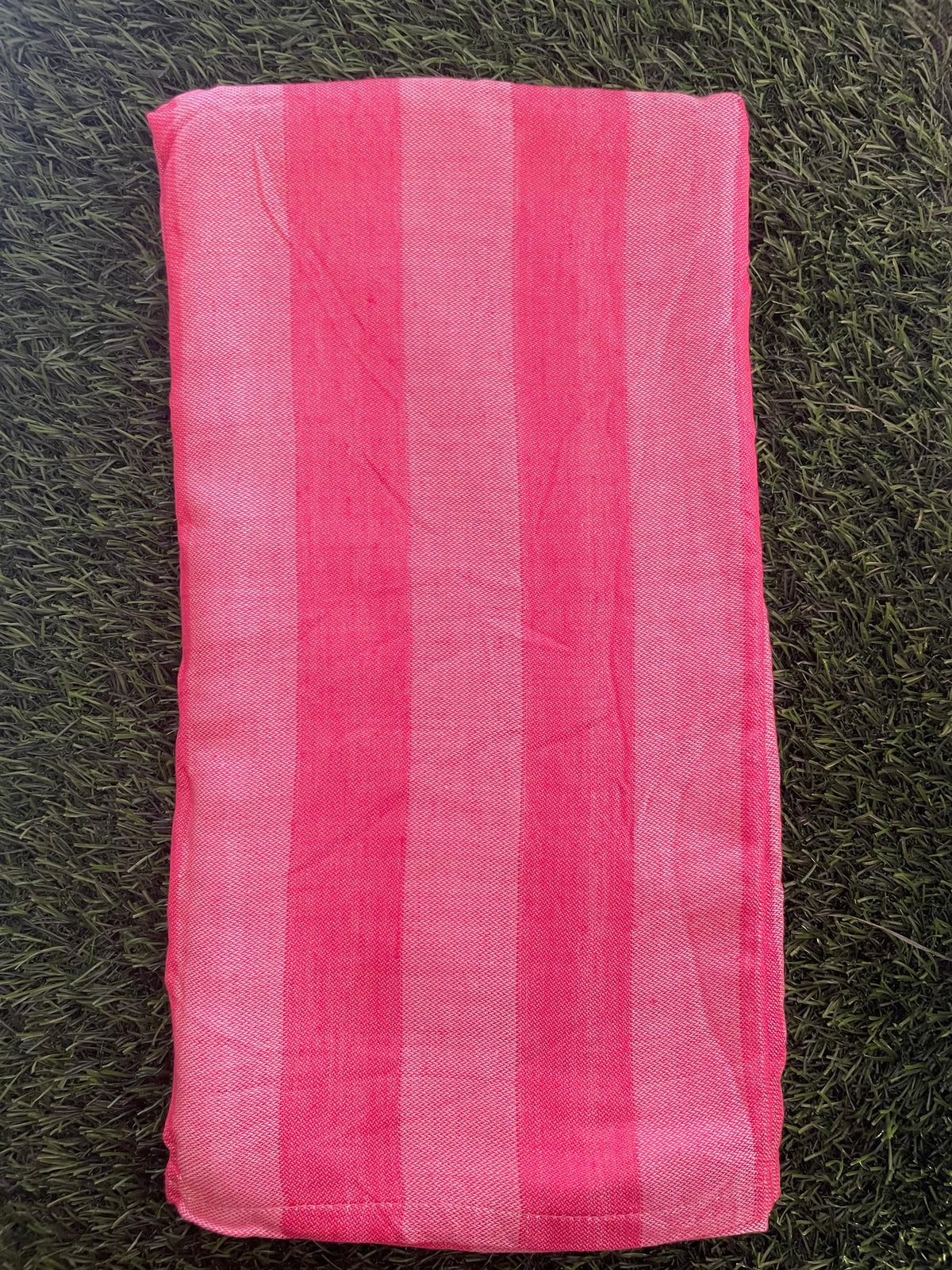 Red Base Stripe Print Bamboo Towel