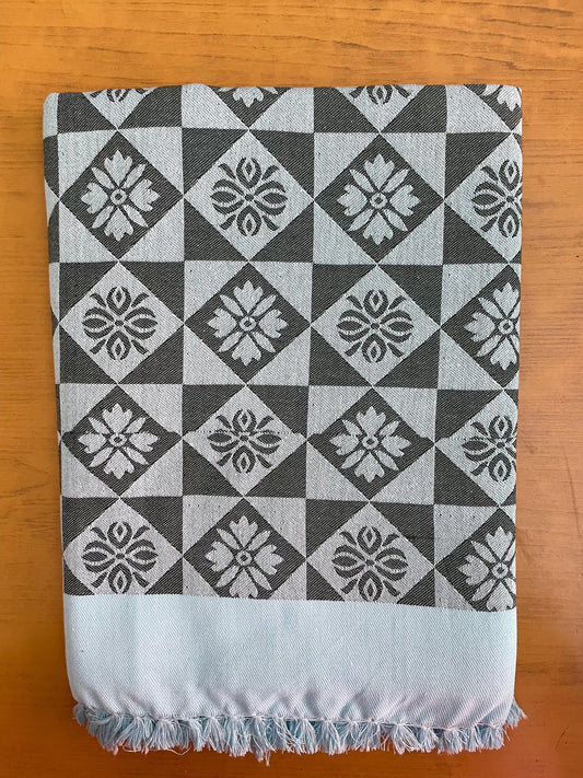 Green Rangoli Print Jacquard Blankets