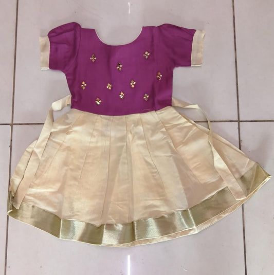 Magenta Gold Ethnic Frock