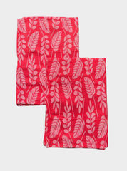 Cotton Pillow Cover - Red Violet Leaf