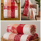 Red Base Floral Print Jacquard Blankets