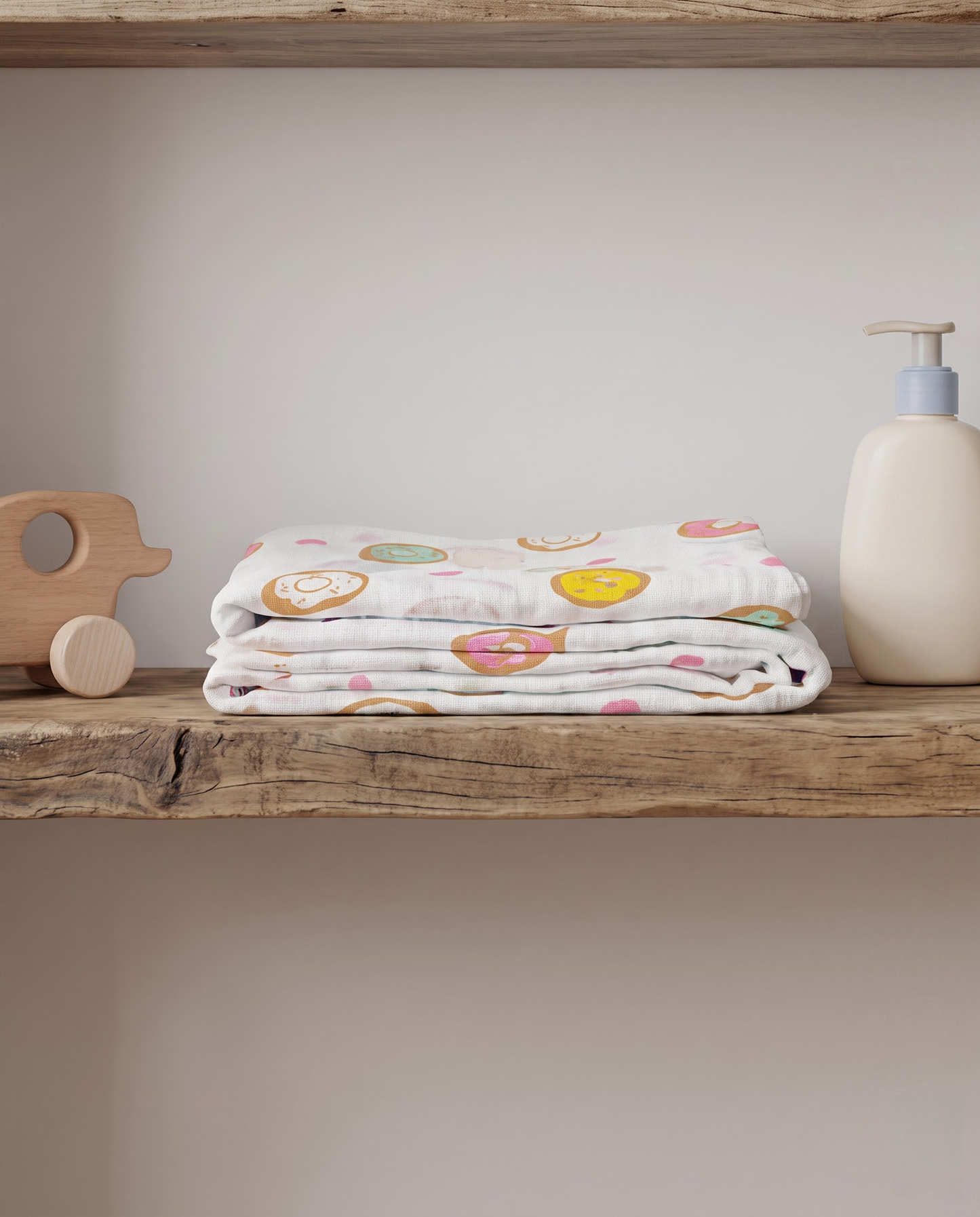 Donut Heart Muslin Swaddle Towel