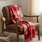 Red Base Floral Print Jacquard Blankets