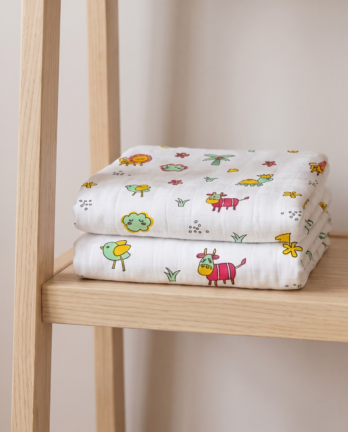 Jungle Animals Muslin Swaddle Towel