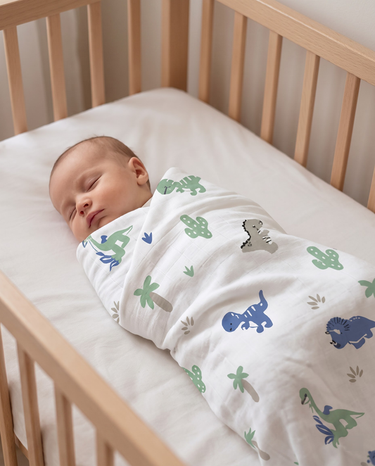 Dinosaur Muslin Swaddle Towel