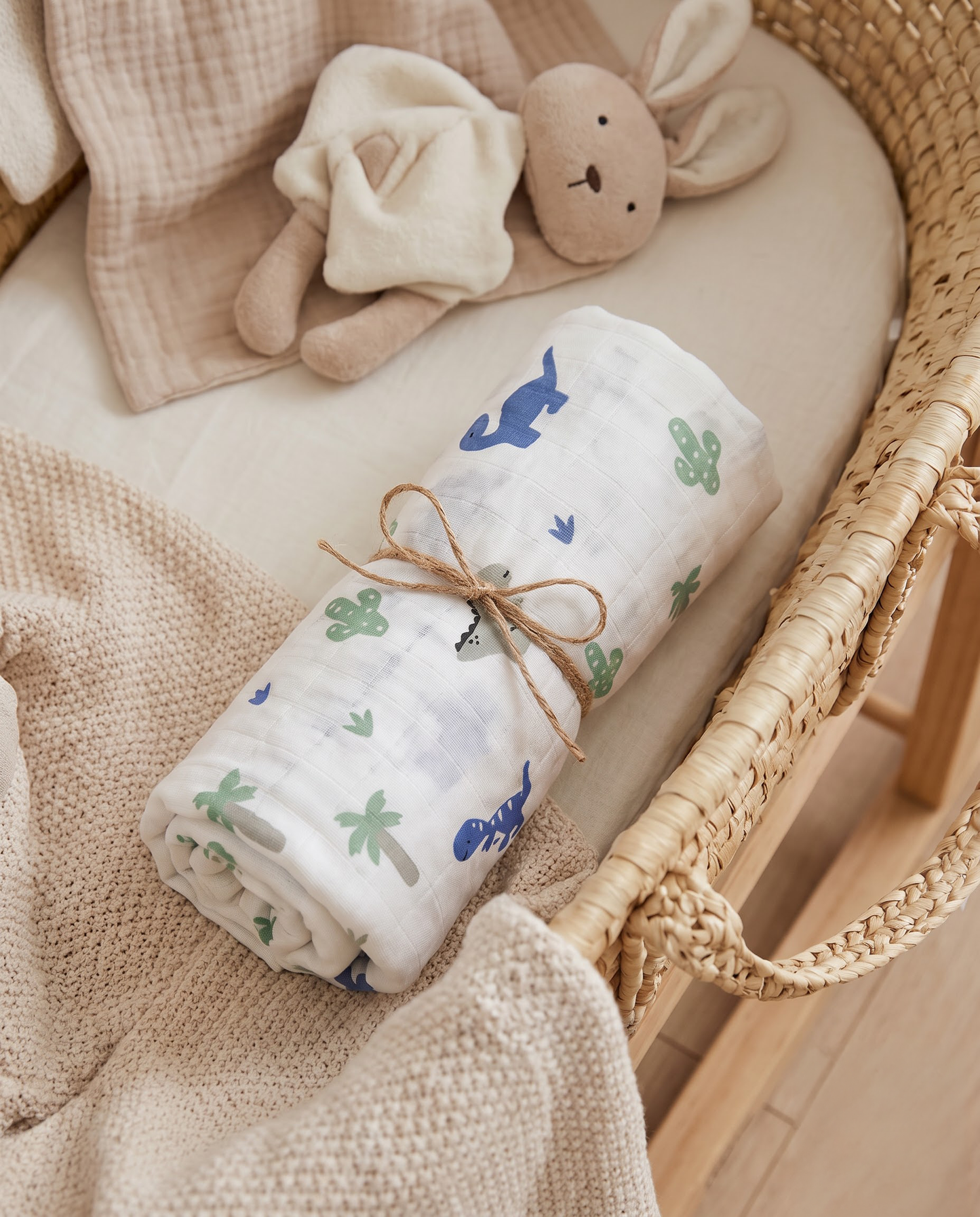 Dinosaur Muslin Swaddle Towel