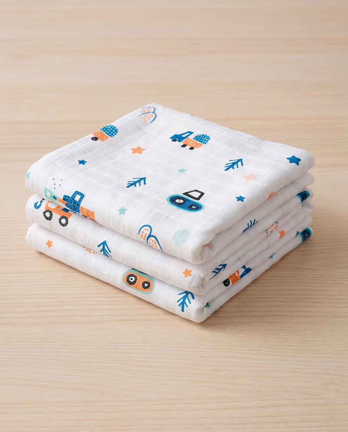 Construction Vehicles Muslin Swaddle Towel