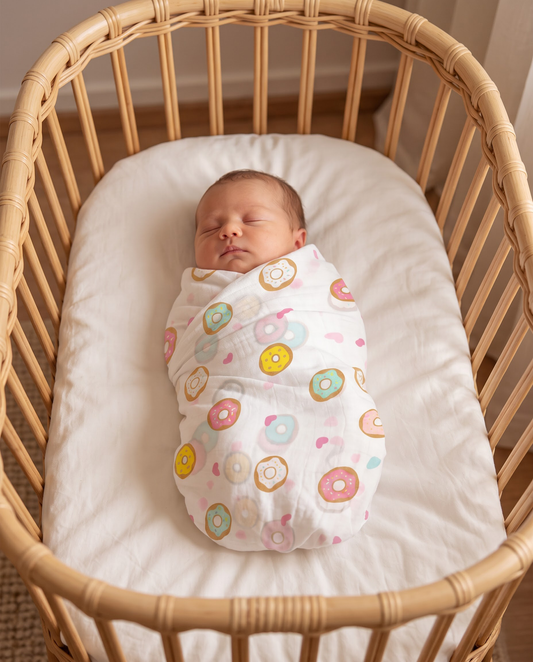 Donut Heart Muslin Swaddle Towel