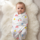 Rainbow Balloon Muslin Swaddle Towel