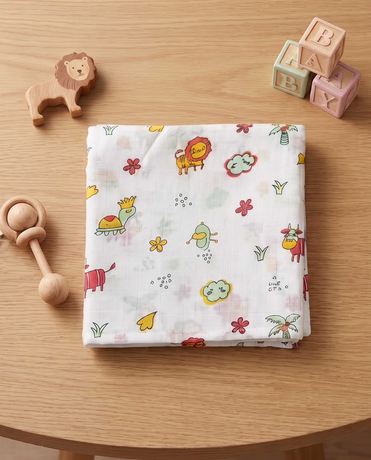 Lion turtle Muslin Swaddle Towel