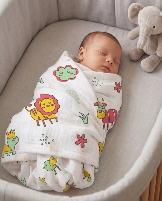 Lion turtle Muslin Swaddle Towel