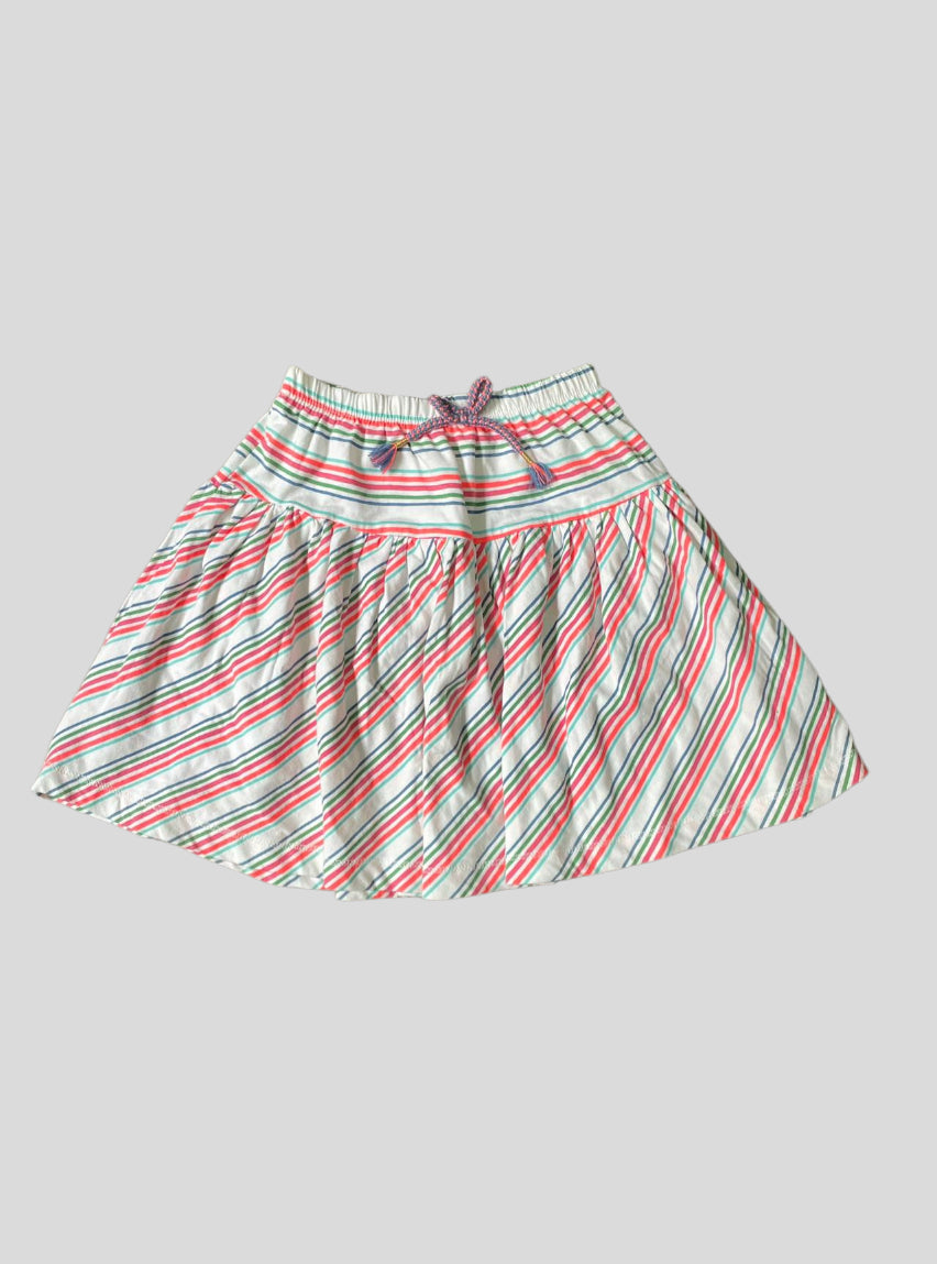 Girls Skirt (4-5Years) - White Multy colour Stripes