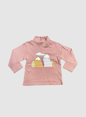 Kids High Neck Tee(12-18Months)- Paprika Mouton