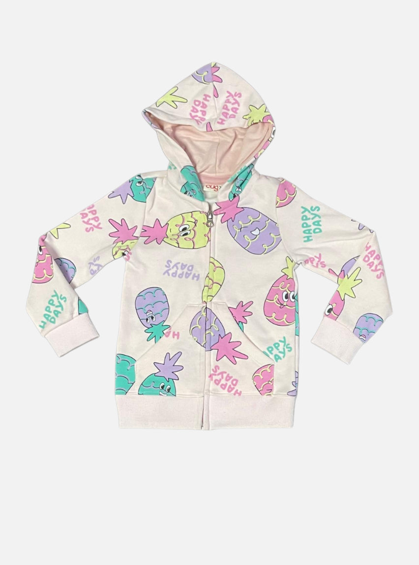 Kids Hoodie - Pink Happy Days Fruit