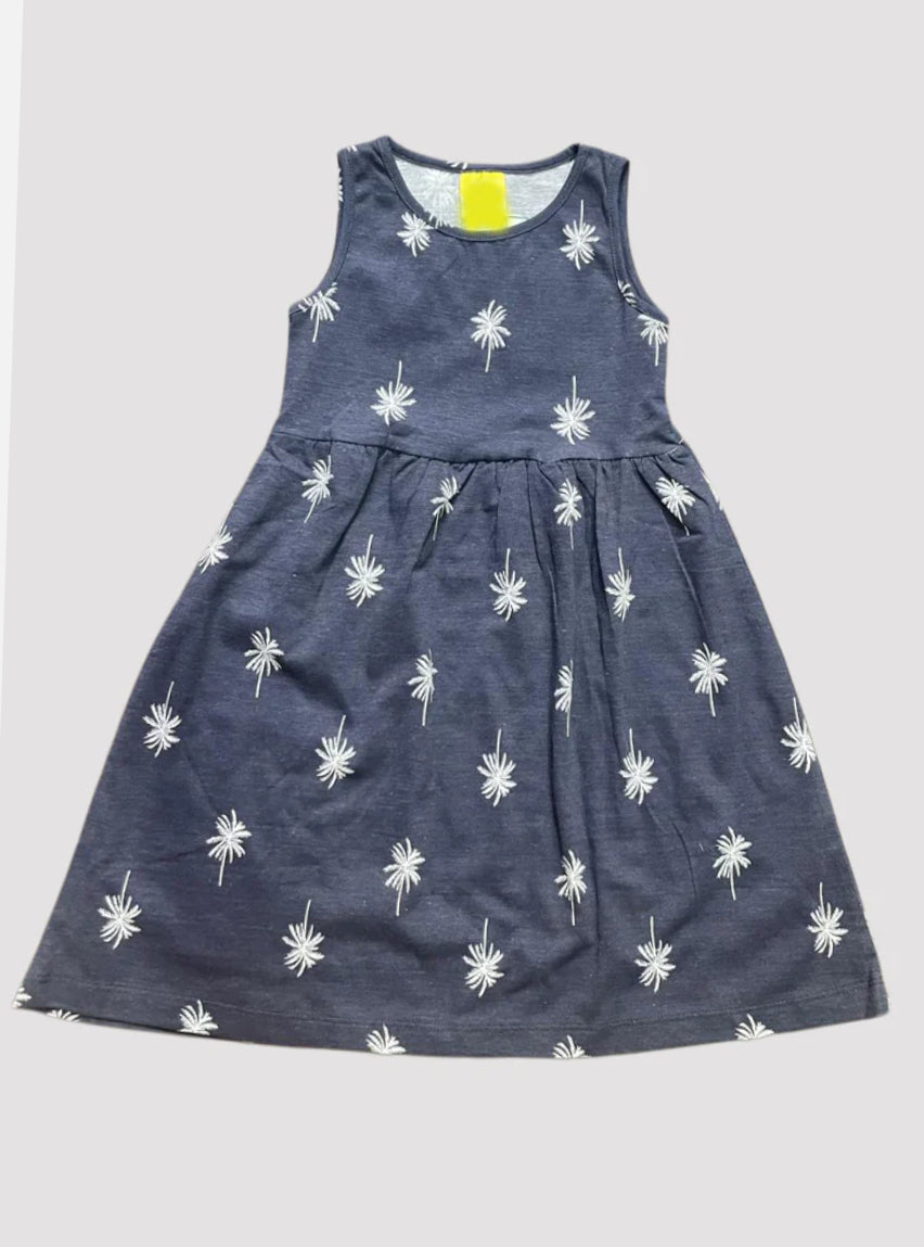 Girls Sleeveless Frock - Navy Blue sleeveless