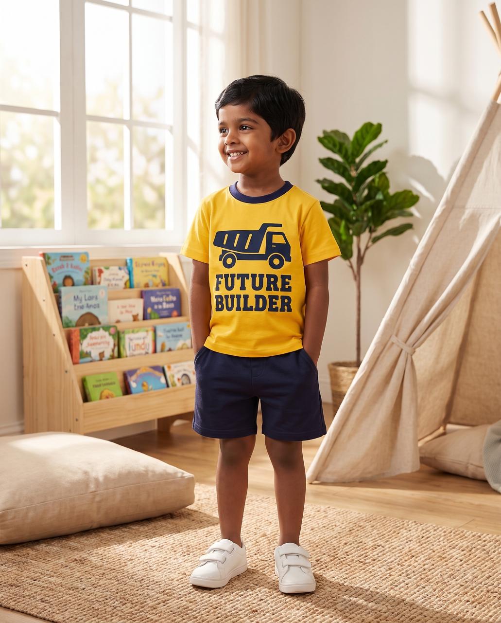 Future Builder | Kids Printed Tee and Short