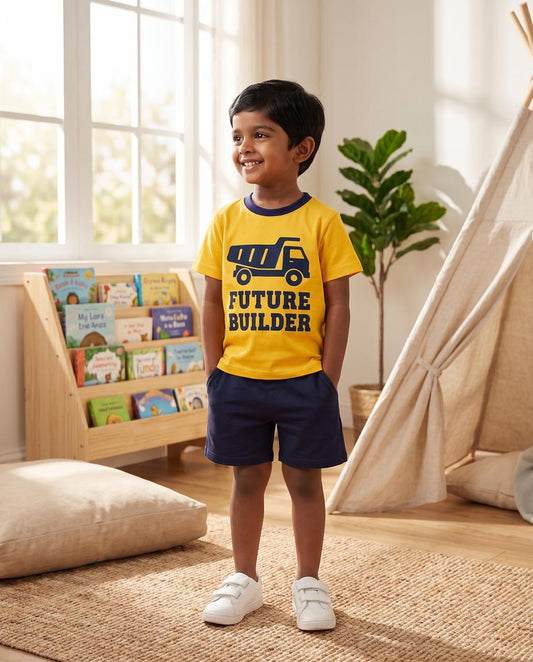 Future Builder | Kids Printed Tee and Short