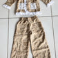 Beige Heart Jacket Pant Set