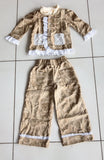 Beige Heart Jacket Pant Set