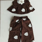 Brown Heart Top Pant Set