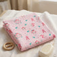Pink Owl and Bunny Muslin Swaddle Towel