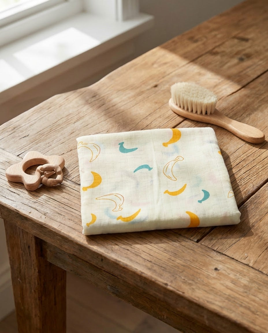 Banana Print Muslin Swaddle Towel