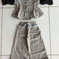 Grey Ruffle Top Pant Set