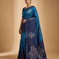 Blue Floral Jacquard Saree