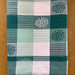 White & Dark Green Chakra Print Jacquard Blankets
