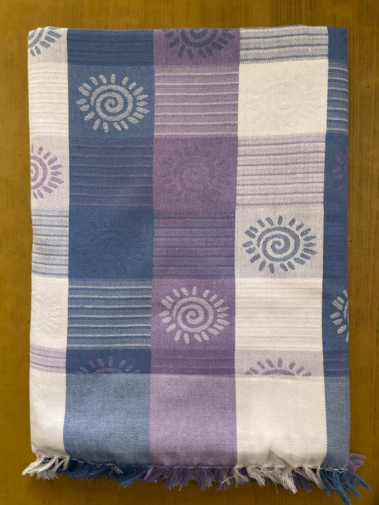 Blue & Purple Chakra Print Jacquard Blankets