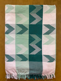 Green Zig Zag Print Jacquard Blankets