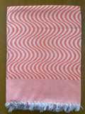 Orange Base Zig Zag Print Jacquard Blankets