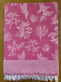 Pink Base Garden Print Jacquard Blankets