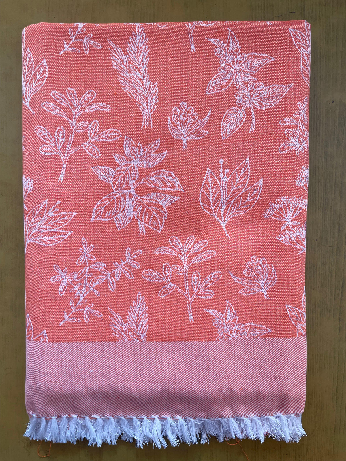 Orange Base Garden Print Jacquard Blankets