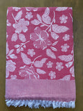 Red Base Flower Print Jacquard Blankets
