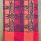 Red Orange Cross Leaves Print Jacquard Blankets