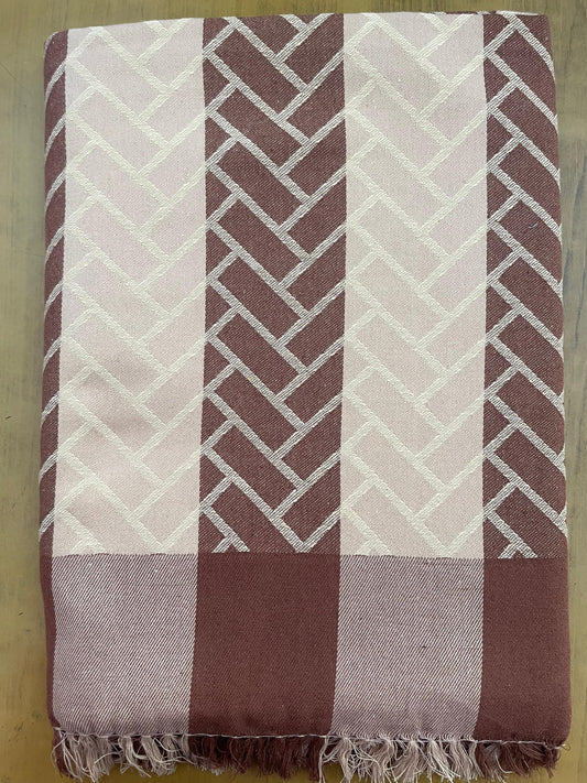 Brown Dominoes Print Jacquard Blankets