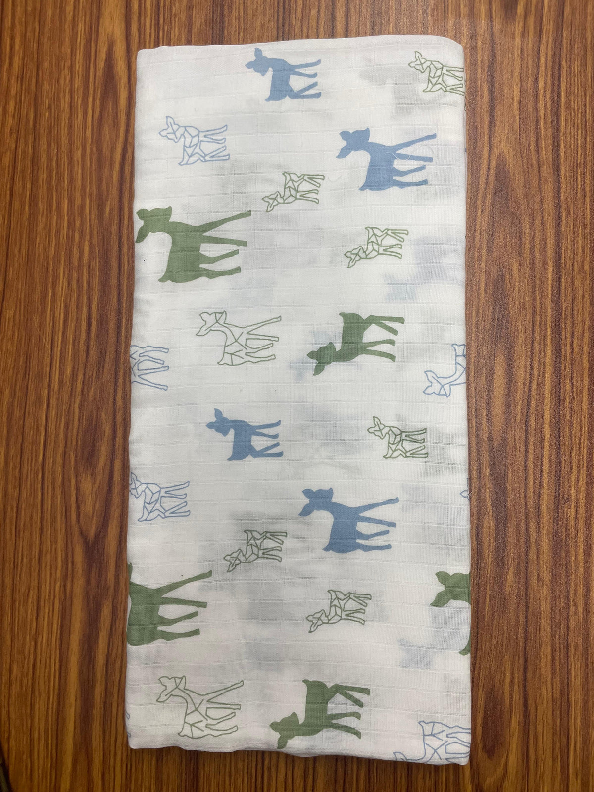 White Base Deer Print Muslin Towel