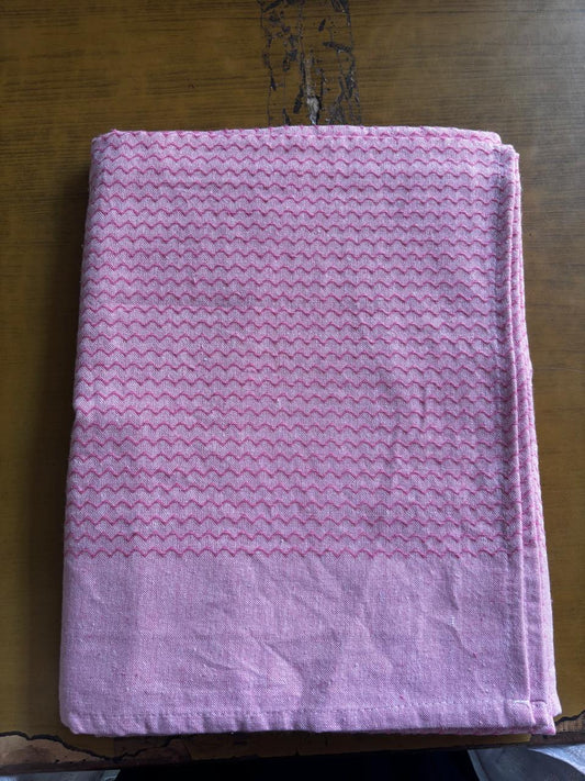 Baby Pink Zig Zag Print Single Cot Bedsheet