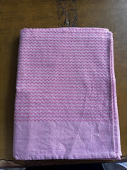 Baby Pink Zig Zag Print Single Cot Bedsheet